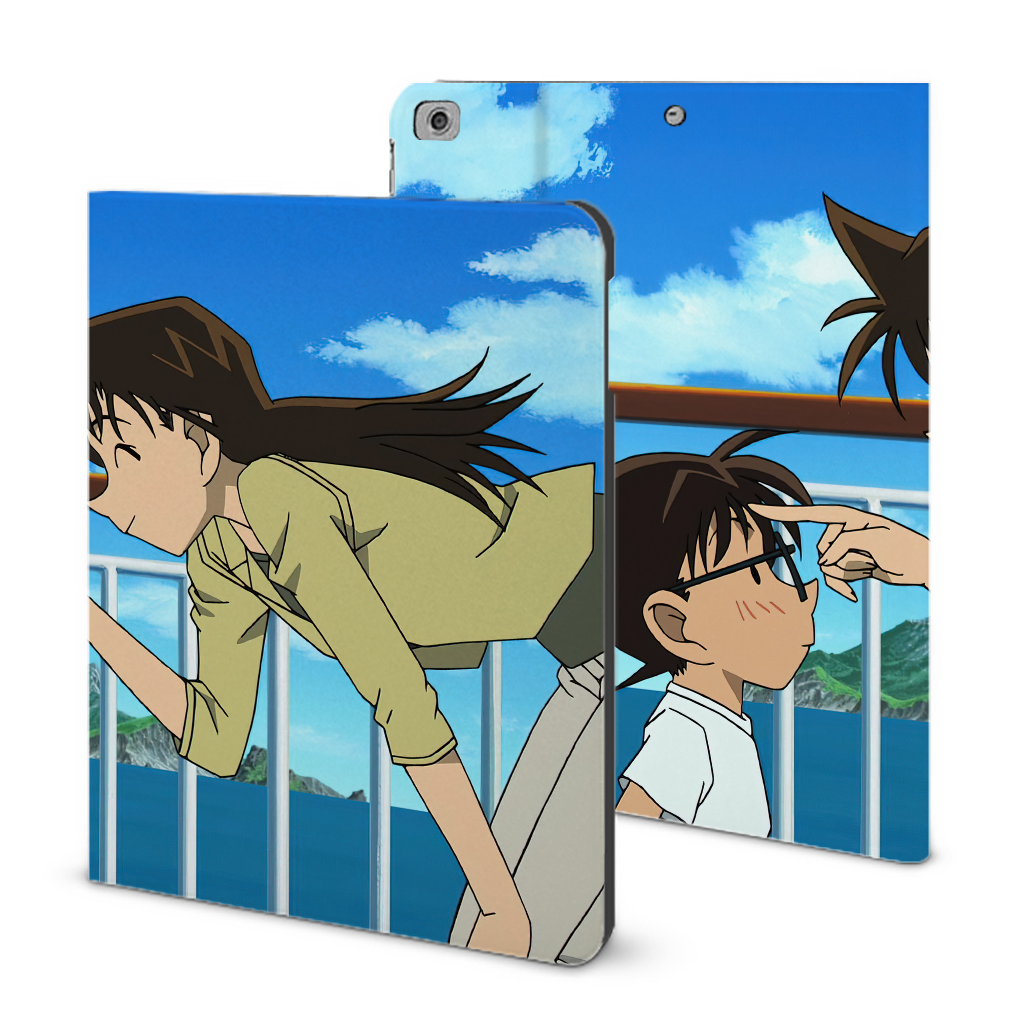 （画像用） 名探偵コナン Detective Conan IPad ケース ブック型 PUレザー TPU 耐衝撃 軽量 薄型 ペン収納なし 全面保護 IPad 各モデル対応